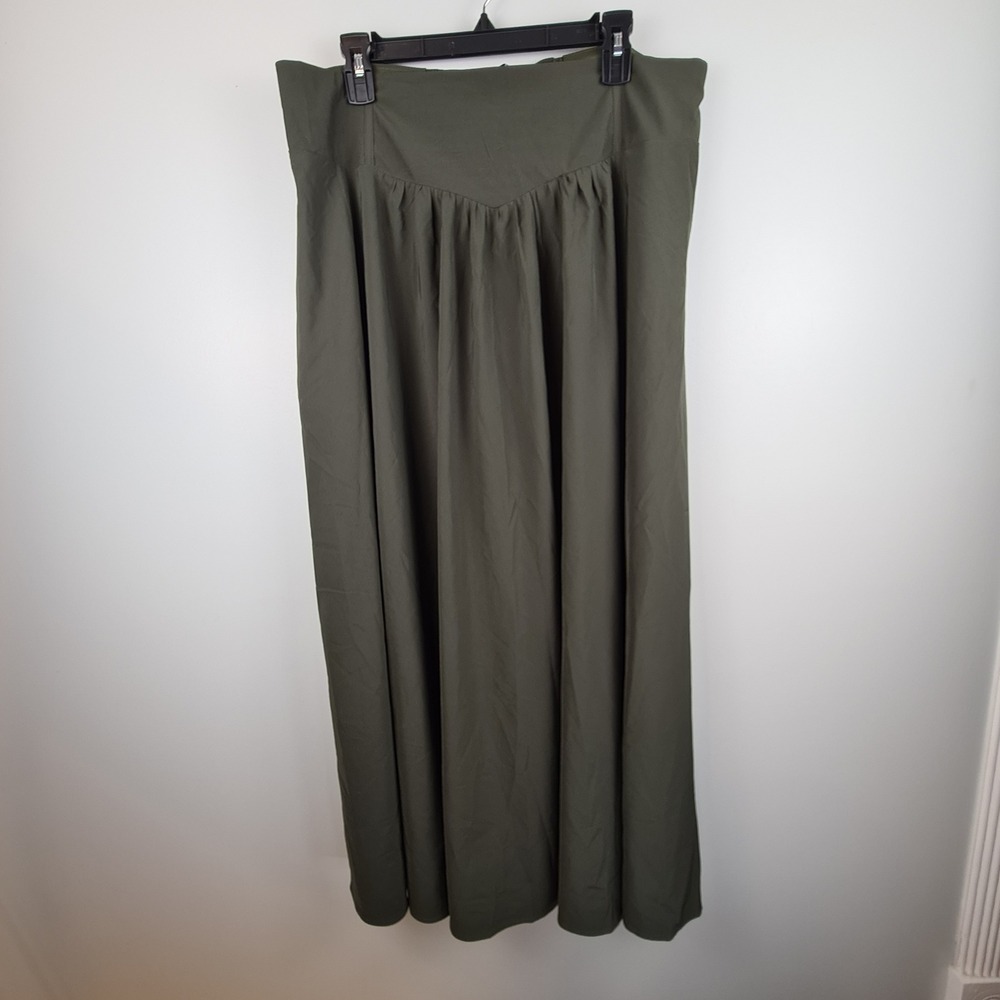 Scarlet Darkness Olive Green Victorian Lace Up Corset Maxi Skirt 2XL NWT Witchy